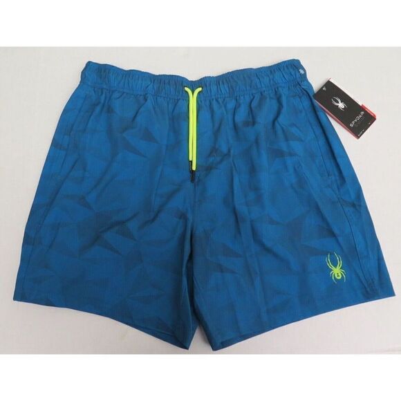 Spyder Swim S923057 SWF Men's Sz XL Blue Tristar 7" Swim Trunk Shorts - Picture 1 of 4